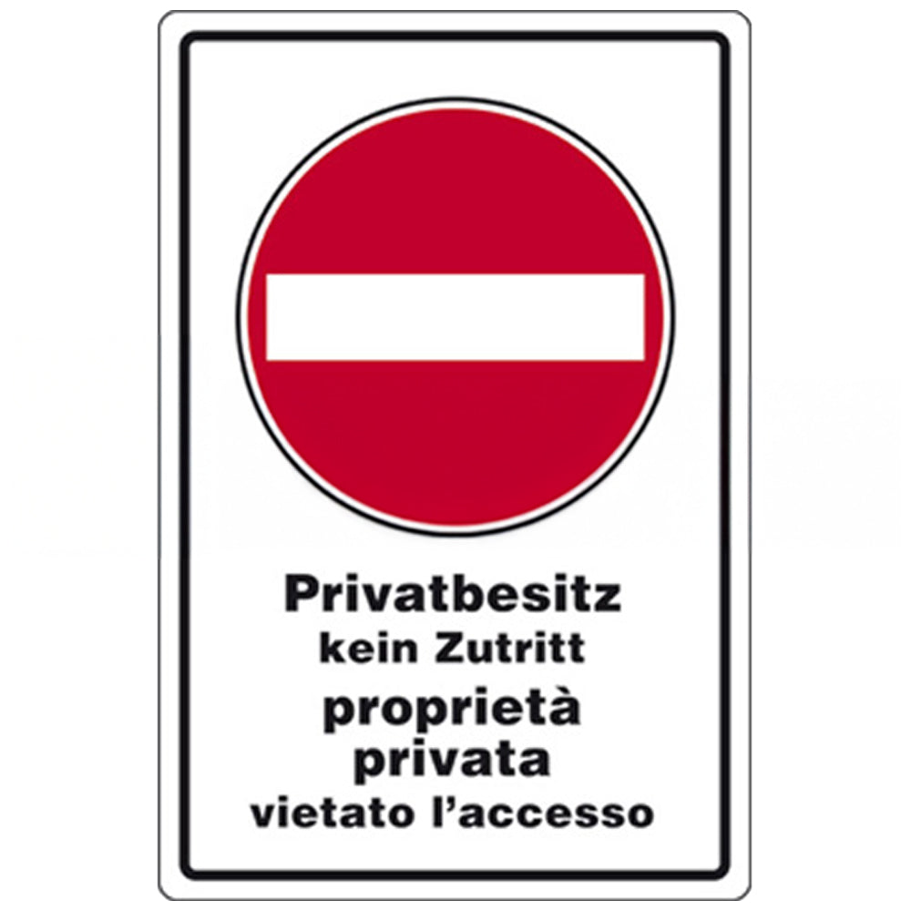 Cartello Bilingue 30x20cm – Segnaletica per Aree Private