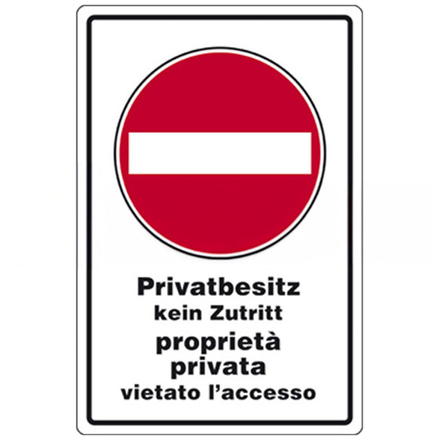Cartello Bilingue 30x20cm – Segnaletica per Aree Private