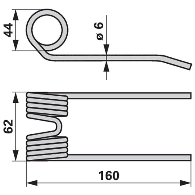 Denti Raccoglitori Rinforzati (6mm) Compatibili con Carri Caricatori Steyr – Molle di Raccolta Durevoli per Macchine Agricole – 50Pezzi