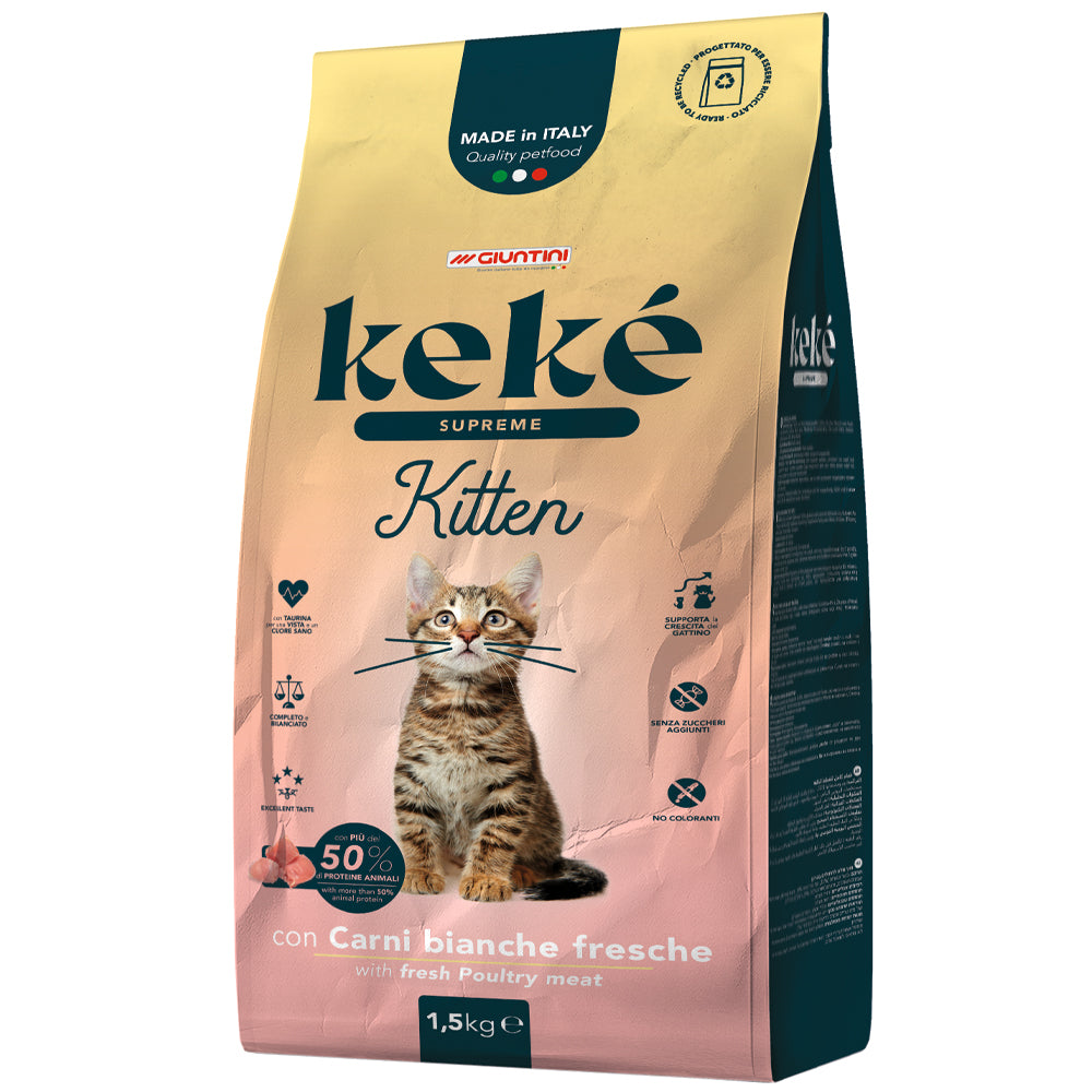 Keké Supreme Kitten - Alimento completo con carni bianche fresche 1,5kg