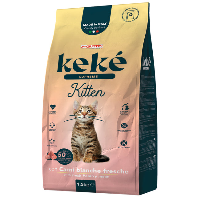 Keké Supreme Kitten - Alimento completo con carni bianche fresche 1,5kg