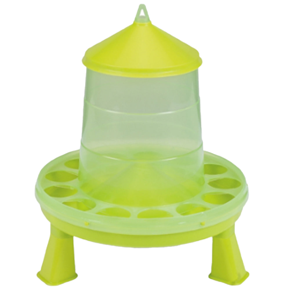 Mangiatore per Polli in Plastica con Gambe Verde Limone