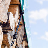 Gancio elastico resistente con uncino per fissaggio reti di copertura