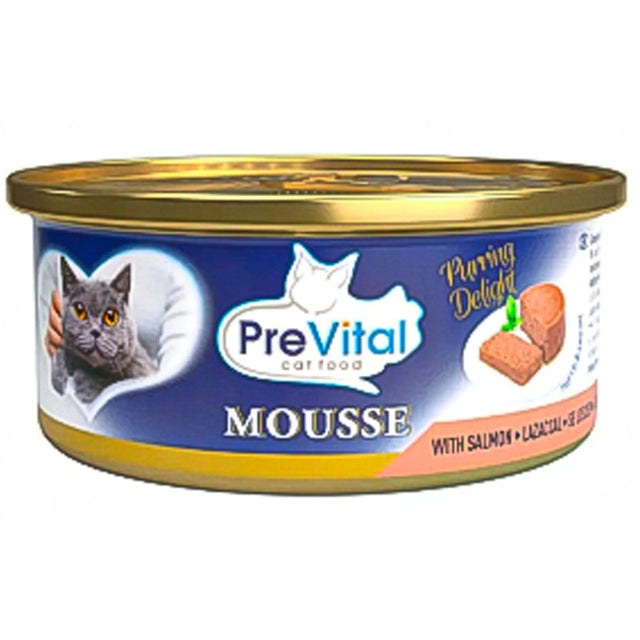 Mousse per gatti adulti Prevital gusto manzo 85g – alimento completo senza cereali
