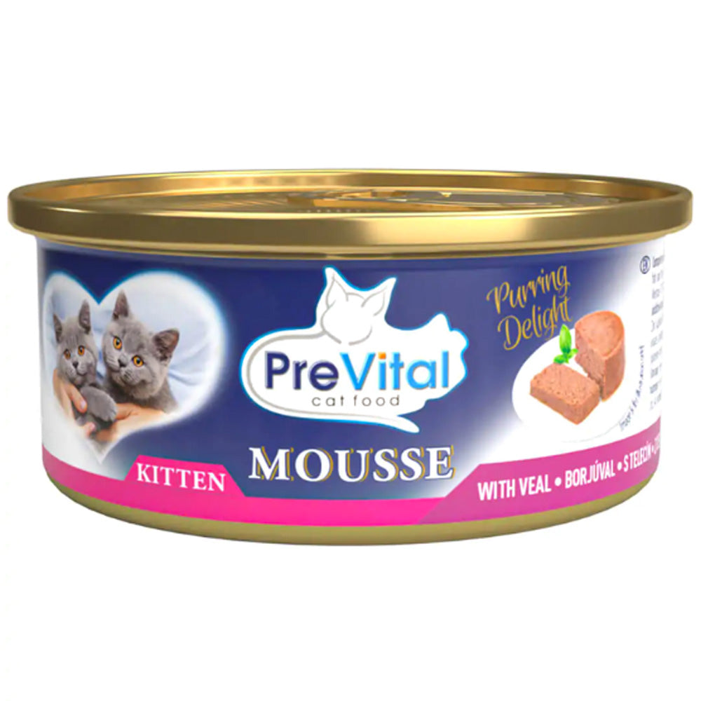 Cibo per Gatti PreVital Mousse Kitten Vitello e Pesce Oceanico 85g