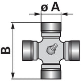 Croce cardanica AW35 32 x 76 mm con ingrassatore