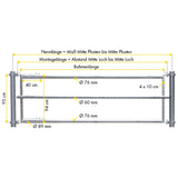 Divisorio per Mangiatoia con Rinforzo Centrale, 3 Barre, Lunghezza 4,00 m
