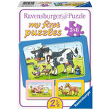 Ravensburger Puzzle 3x6 Veicoli da Cantiere & Animali da Fattoria