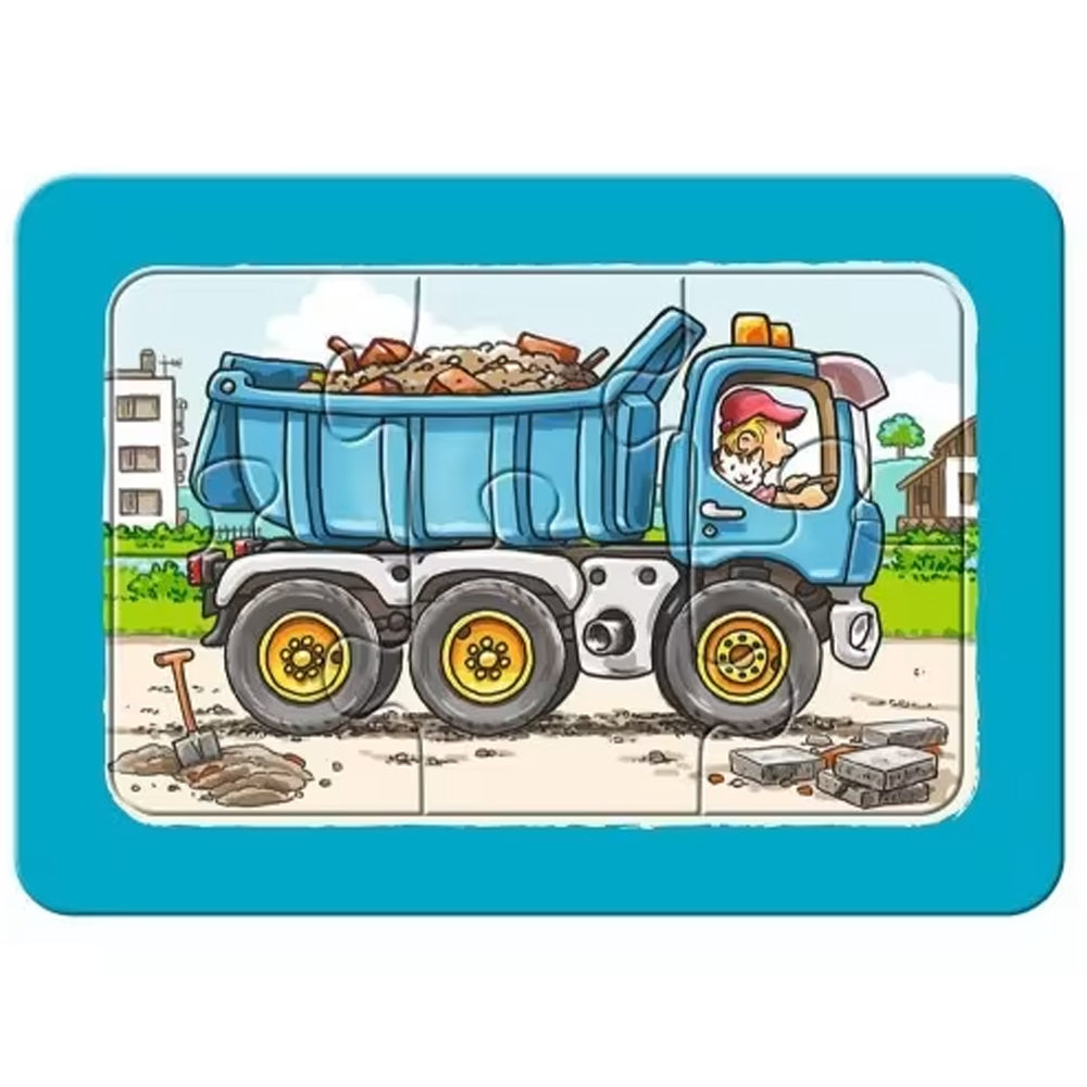 Ravensburger Puzzle 3x6 Veicoli da Cantiere & Animali da Fattoria