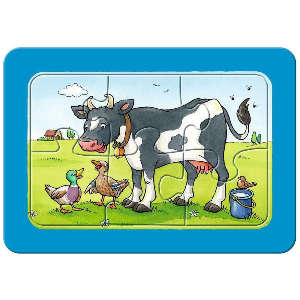 Ravensburger Puzzle 3x6 Veicoli da Cantiere & Animali da Fattoria