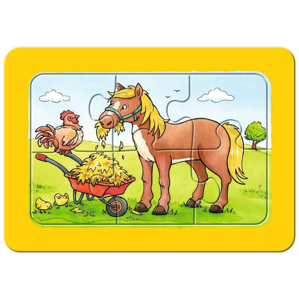 Ravensburger Puzzle 3x6 Veicoli da Cantiere & Animali da Fattoria