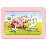 Ravensburger Puzzle 3x6 Veicoli da Cantiere & Animali da Fattoria