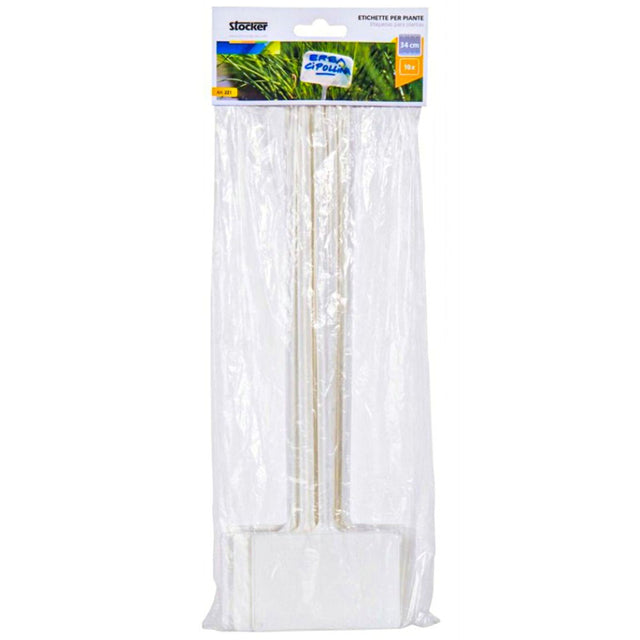 Etichette per piante in plastica bianca segnapiante da giardino 34 x 9cm. 10 pezzi