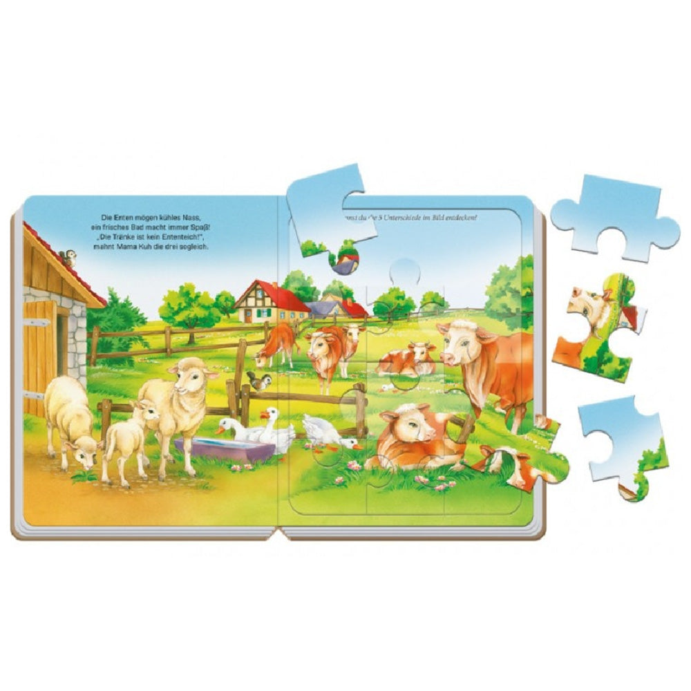 Agritura libro puzzle in cartone fattoria – 4 puzzle con storie in rima