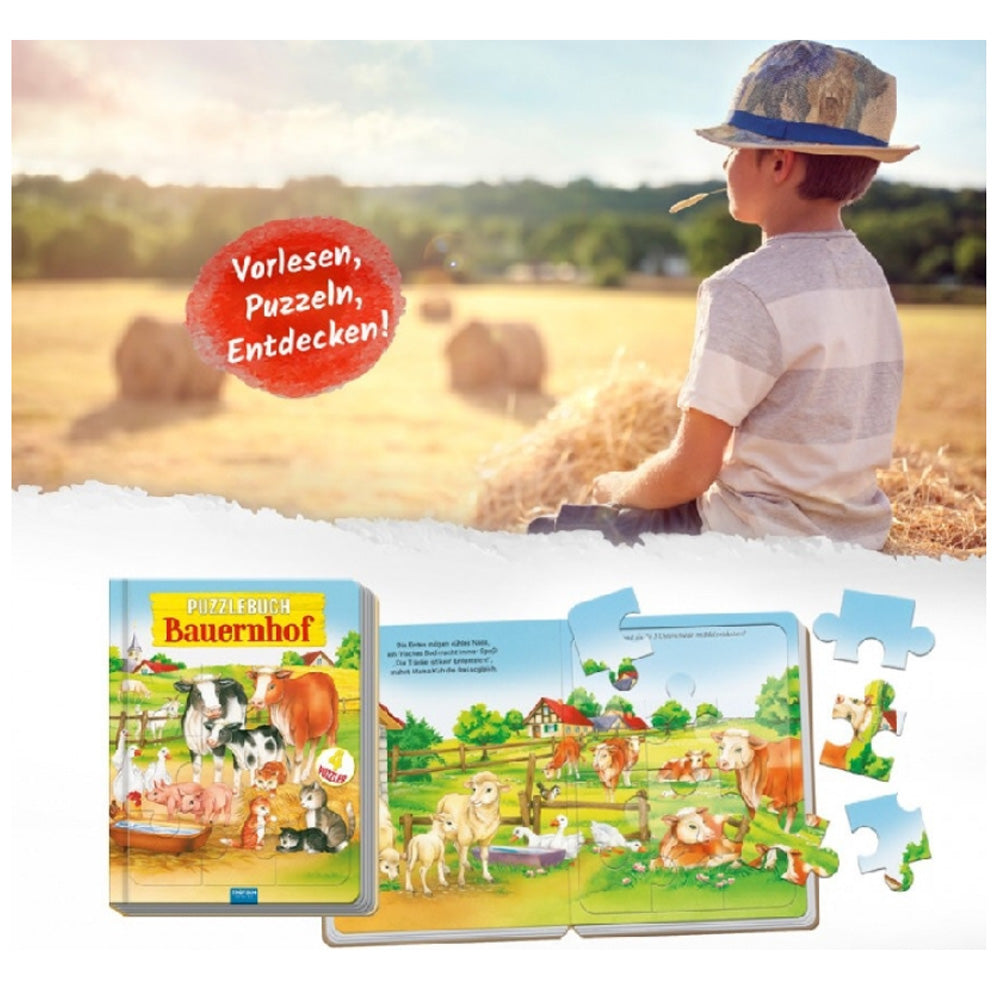 Agritura libro puzzle in cartone fattoria – 4 puzzle con storie in rima