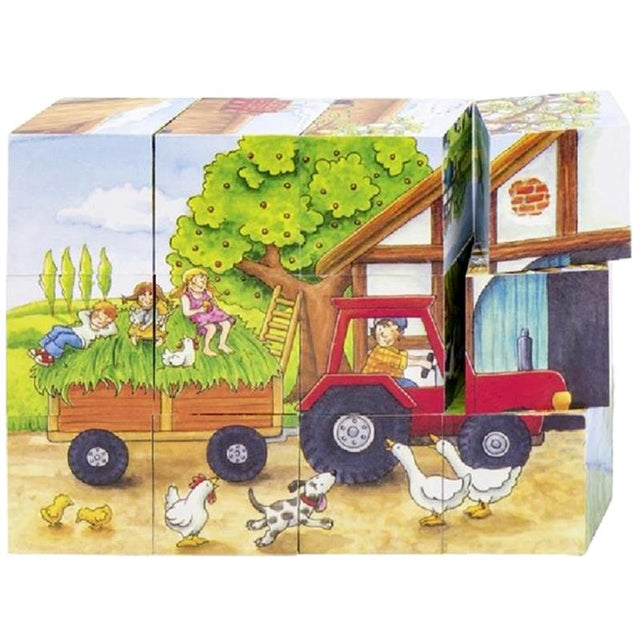 Agritura goki puzzle in legno cubi – 4 stagioni fattoria