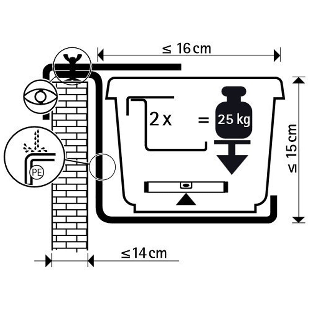 Supporto per fioriera standard tipo B in metallo
