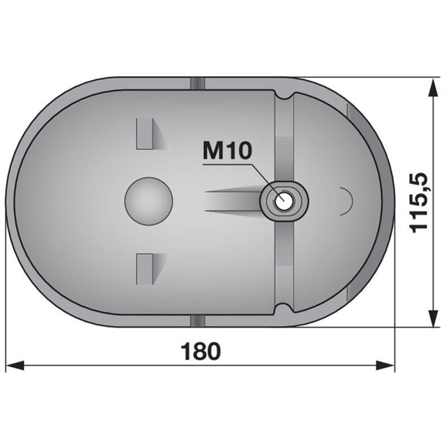 Gleitkufe ESM 2382140 - Slitta completa con fissaggio per trattore, M10