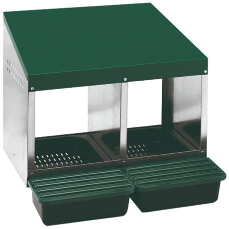 Nido per galline 2 scomparti con fondo in plastica cassetta deposizione uova per pollai