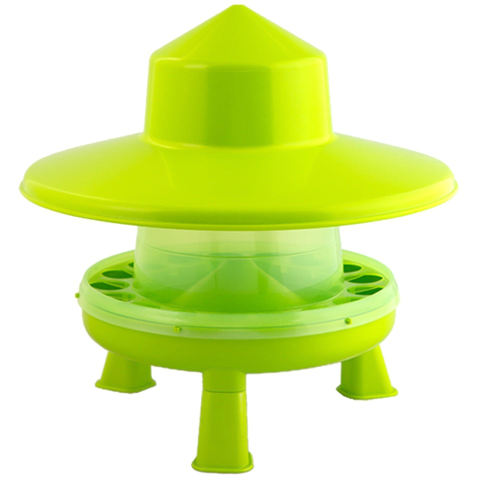 Mangiatoia avicola in plastica 4kg con gambe e copertura antipioggia