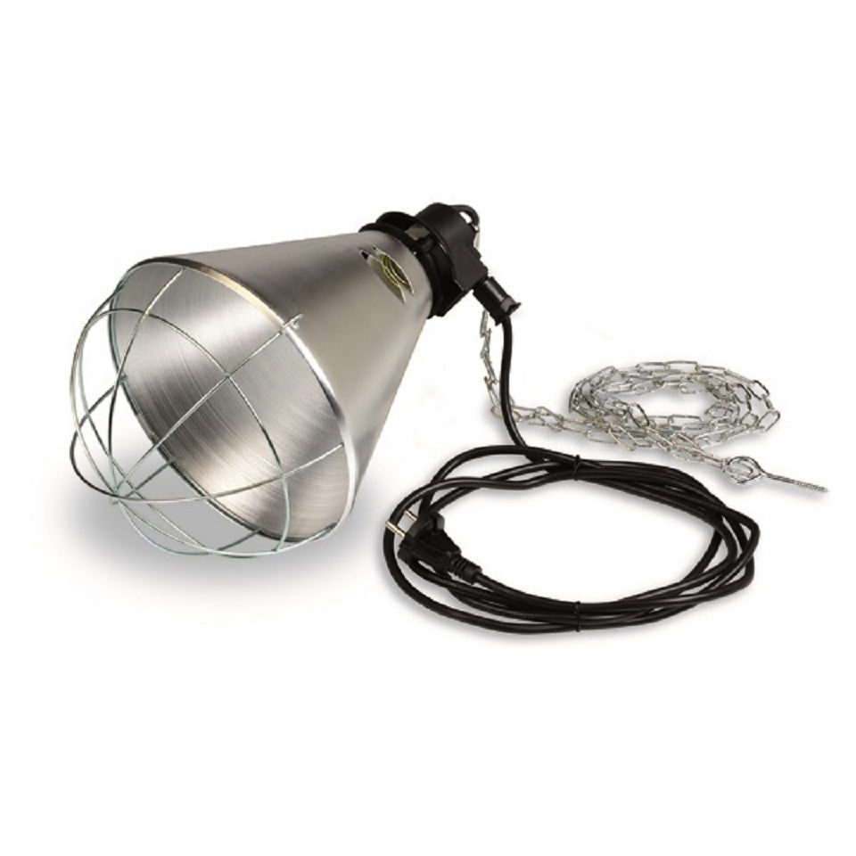 Supporto lampada termica per animali in alluminio con riflettore cavo da ideale per pollame e maialini 2,5m