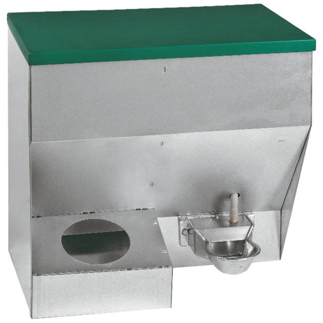 Alimentatore e bevitore misto zincato per cani con alimentatore da 8kg e serbatoio acqua da 8L