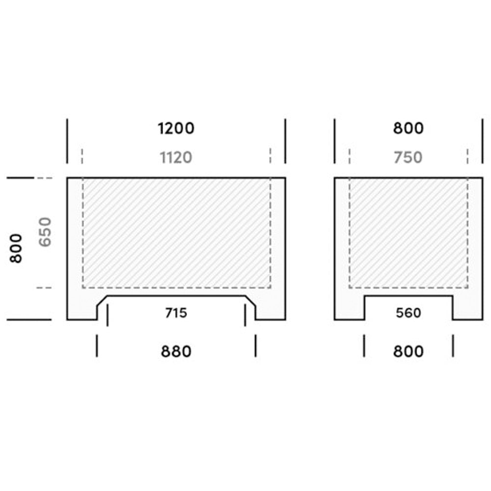 Grauer Kunststoffbehälter 600 Liter