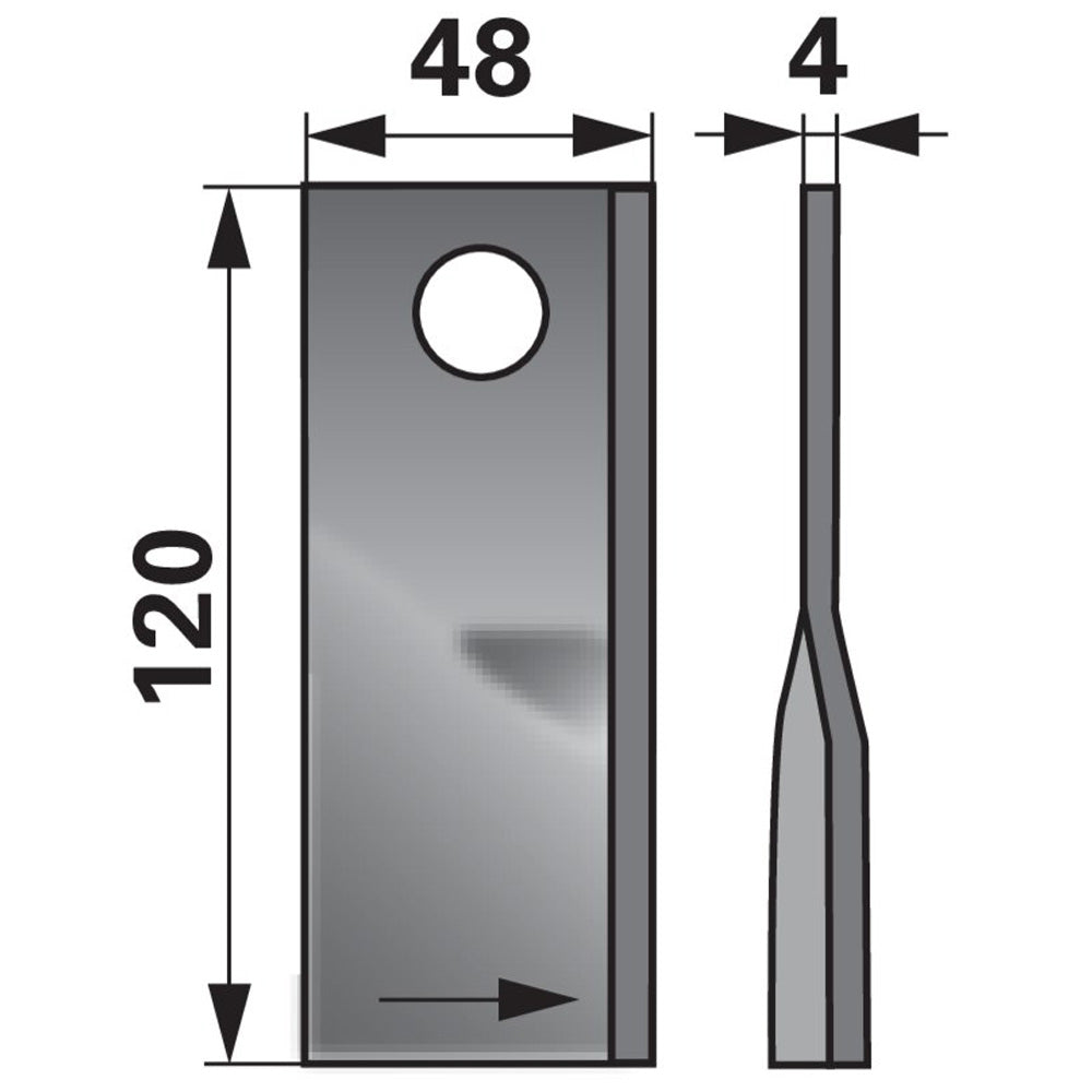 Lama Falciatrice Rotante Sinistra e Destra – 120 x 48 x 18,5 mm