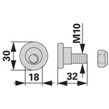 Vite M10 con Dado per Supporto Lama