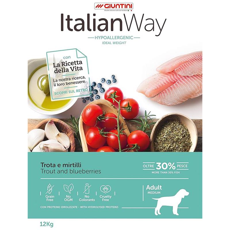 ItalianWay Ipoallergenico Peso Ideale Trota e Mirtilli 12kg