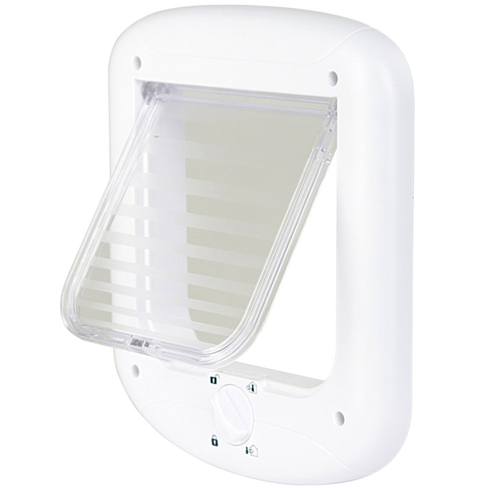 Sportello per gatti a 4 vie con chiusura regolabile bianco