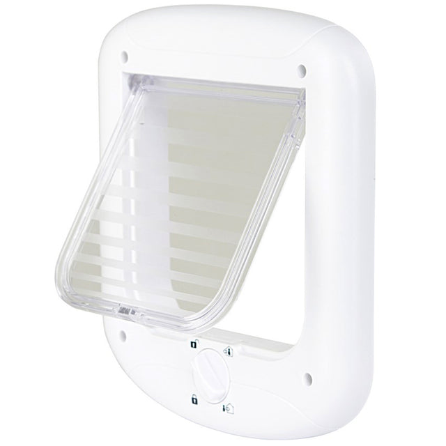 Sportello per gatti a 4 vie con chiusura regolabile bianco