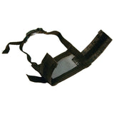 Museruola in nylon nero con chiusura a strappo e rete regolabile