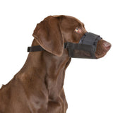 Museruola in nylon nero con chiusura a strappo e rete regolabile