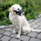 Museruola in nylon nero con chiusura a strappo e rete regolabile