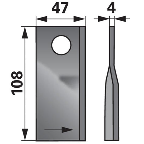 Lama Sinistra per Rasaerba 108x47x4mm D.19mm – 25 Pezzi