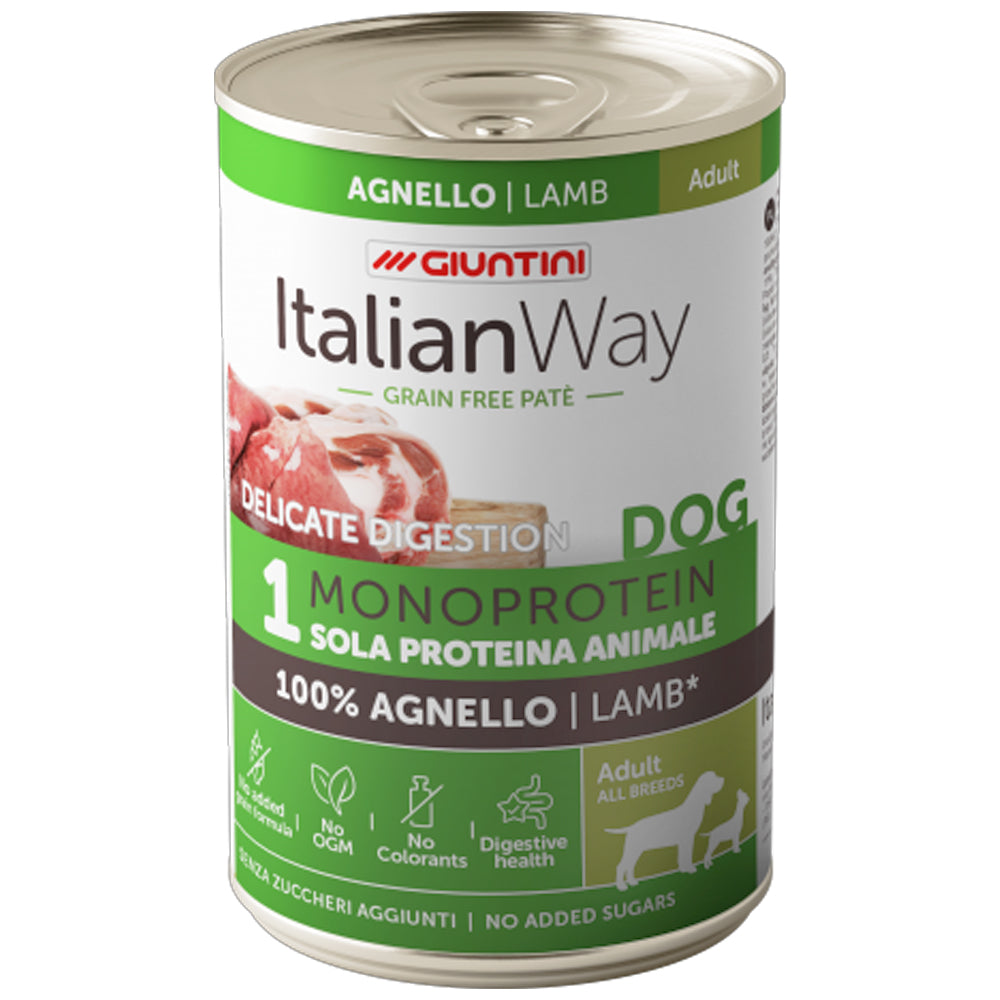 ITALIAN WAY - Patè per cani 100% monoproteico grain free 400gr