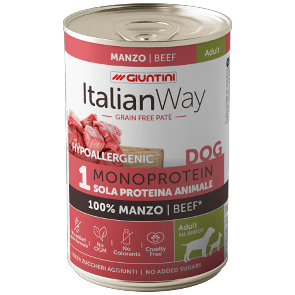 ITALIAN WAY - Patè per cani 100% monoproteico grain free 400gr