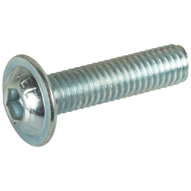 Vite testa piatta con esagono incassato e flangia M6/M8 x 14mm, acciaio 10.9 zincato