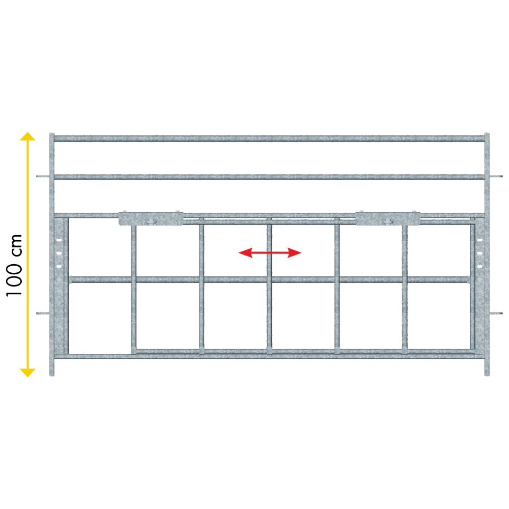 Divisorio per ovini con passaggio regolabile per agnelli 1,89m