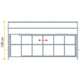 Divisorio per ovini con passaggio regolabile per agnelli 1,89m