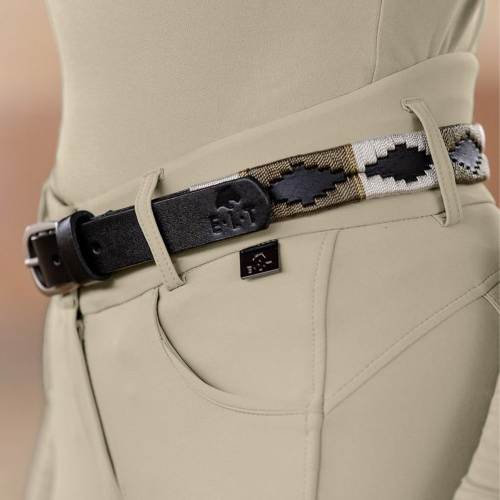 Gemma Polo Leather Belt with Tricolor Detail