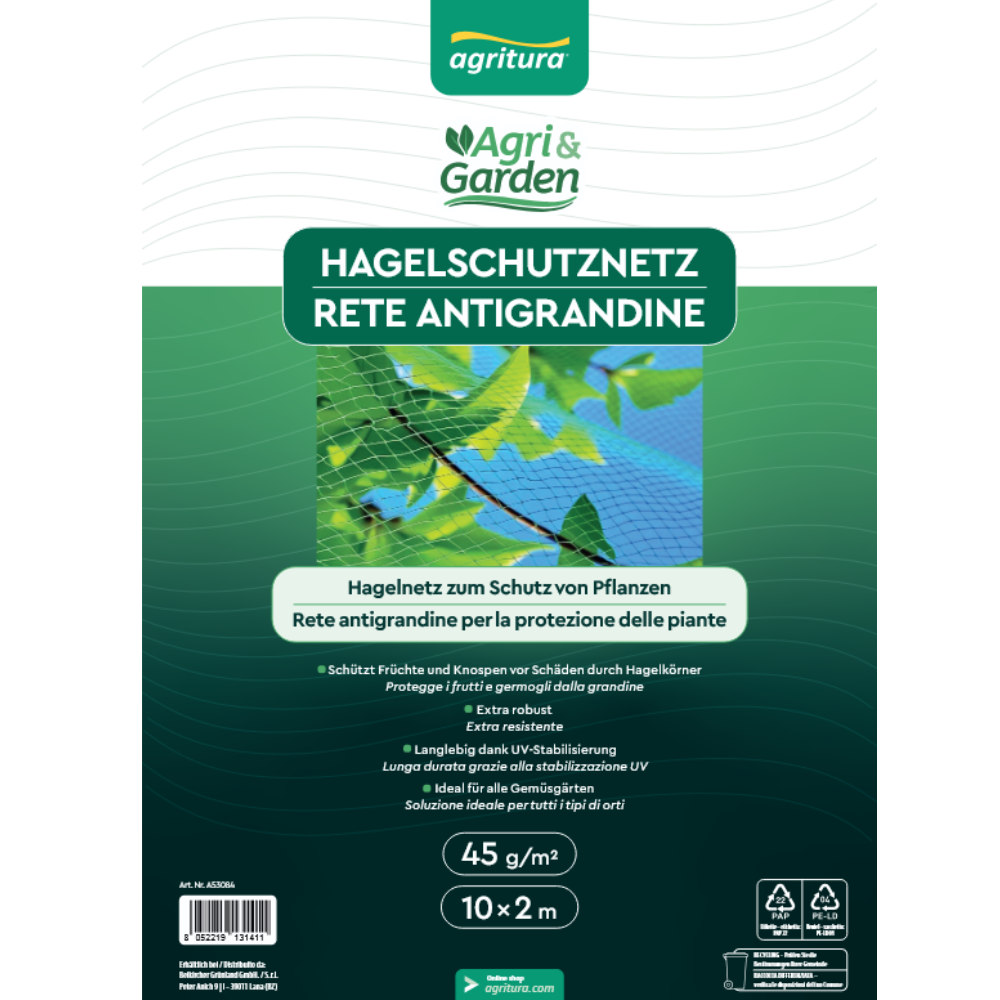 Agritura rete antigrandine per piante 45g/m²