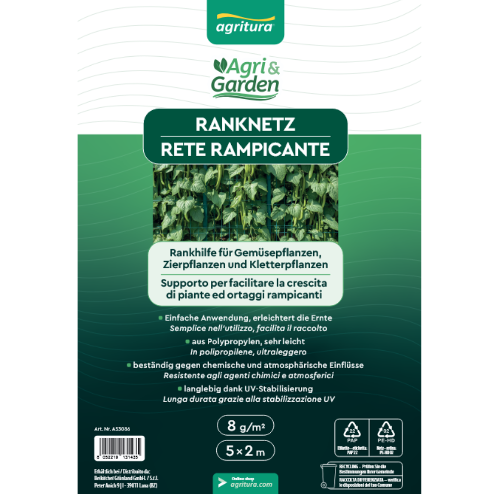 Agritura rete rampicante 8g/m² per piante