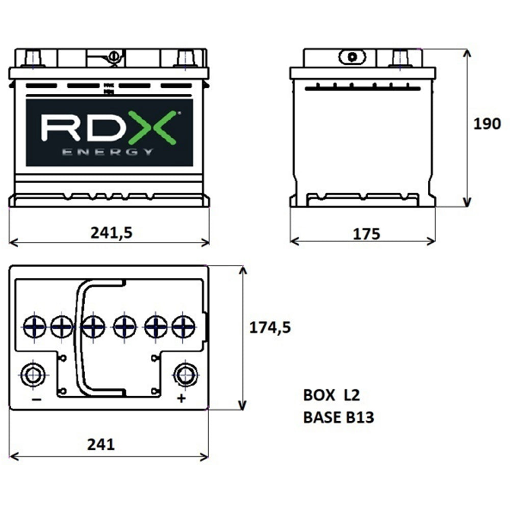 RDX 12V 60Ah 500A Car Battery