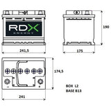 RDX 12V 60Ah 500A Car Battery
