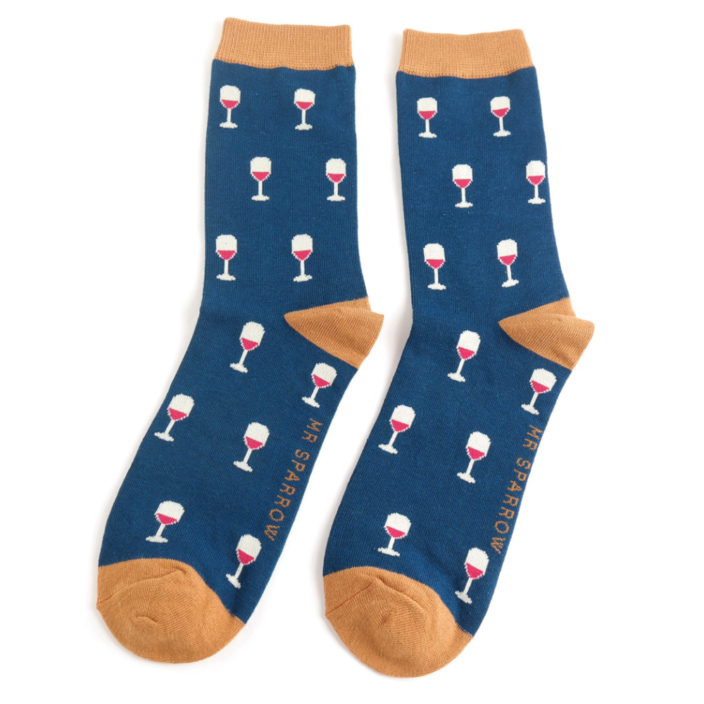 Herrensocken Bambus Miss Sparrow - Weinglas