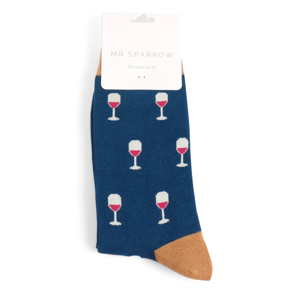 Herrensocken Bambus Miss Sparrow - Weinglas