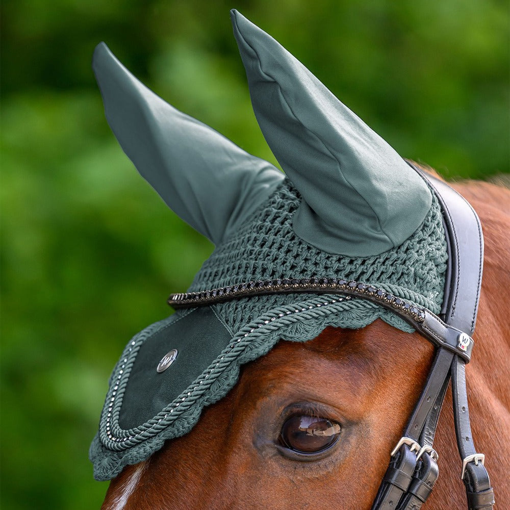 Cuffietta anti‑mosche Turin verde pino – pesca