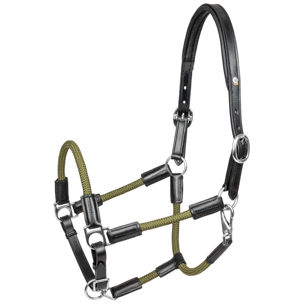 Cavezza in cuoio X-Line Nevada nero/verde